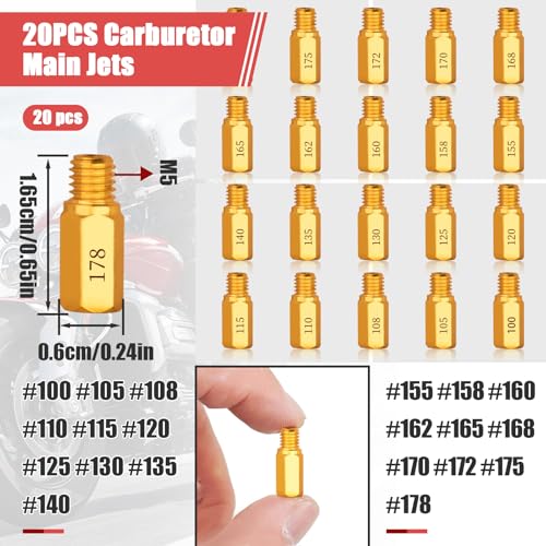 FixlyFido 40 Pcs Carburetor Main Jet Slow Pilot Jet Kit - Fit for PWK Keihin OKO CVK Crab, Includes 30Pcs Main Jets and 10Pcs Slow Pilot Jet - Replace SCL-2018090002-ZH-T-01/02 SCL-2018090001/03-ZH-T-0101 - Image 4