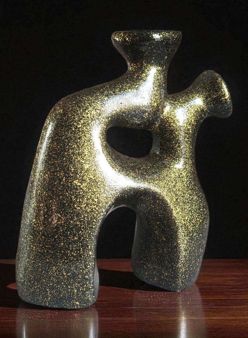 كلور زون بوتري فازة فخارية ديكورية المكتب و المنزل اسود في دهبي 25 سم - Image 4