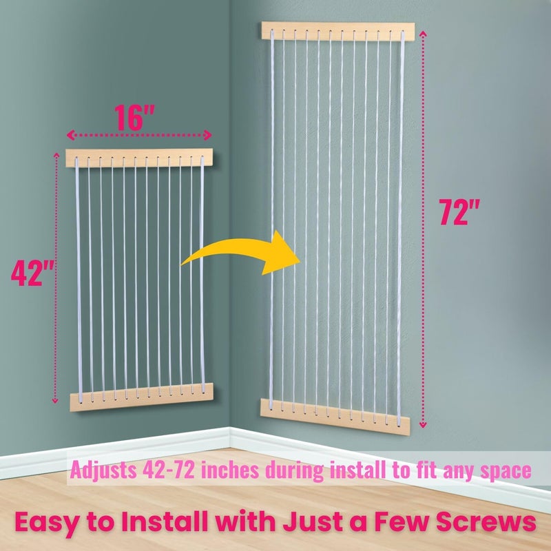 Vomelon Stuffed Animal Storage Hammock Wooden Plush Toy Organizer for Kids Room Dcor Playroom Nursury Plush Toys Storage Caddy Decoration Wall Hanging Stuffed Animal Net or Hammock Corner - Image 2