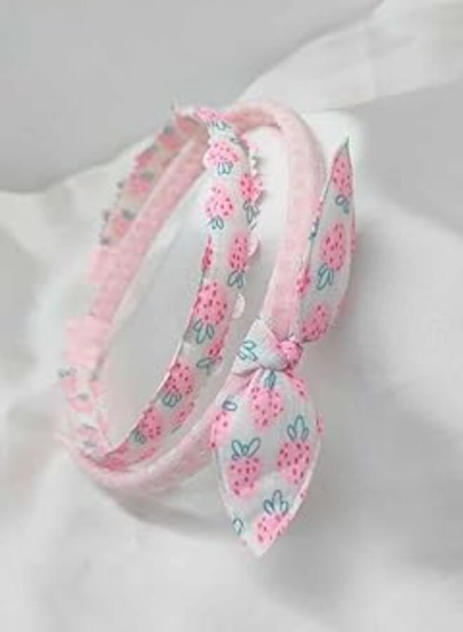 Generic 2Pcs Color Girls Headbands Floral Fabric Head Bands Headwear Flower Hairbands Alice Band Hair Hoop for Little Girls Kids Teens Children(Multicolour)