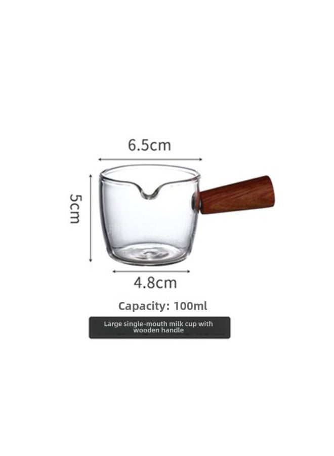 Small Milk Cup Milk Pot Espresso Scale Measuring Cup Coffee And Milk Cup Wooden Handle Small Milk Pot Household