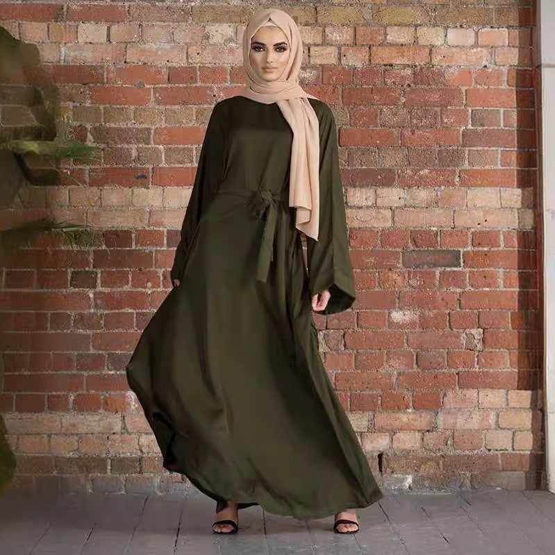 فستان نيدا بلون واحد بسيط ومتعدد الاستخدامات - مبيعات عالمية 6394 - Image 2