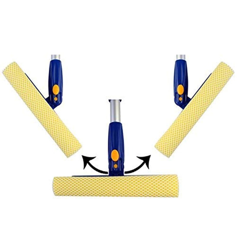 Kriva Extendable Window Squeegee Combo Telescopic Pole Window Cleaner Kit Rotatable Window Cleaning Equipment Window Squeegee with Microfiber Scrubber for Window Cleaning - Image 2