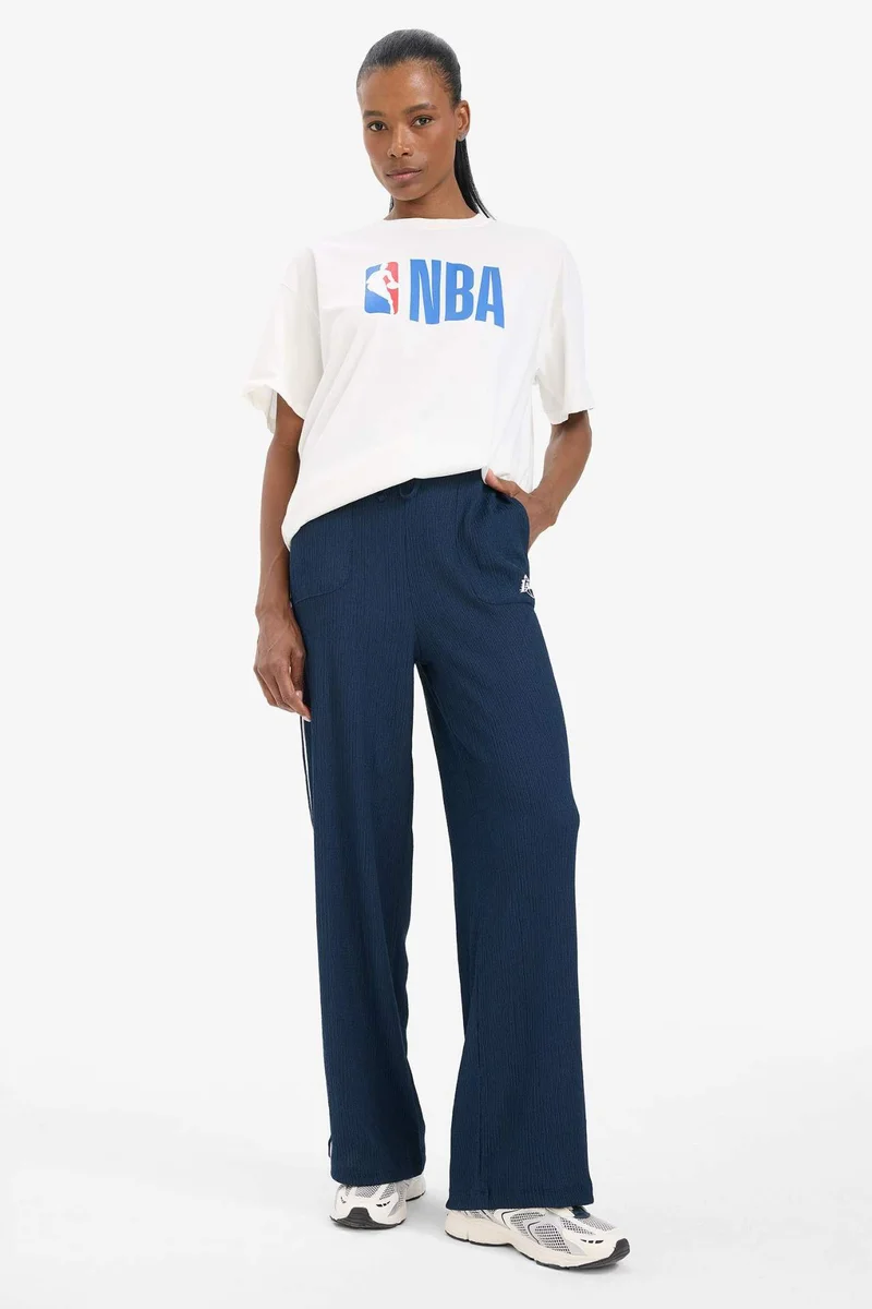 ديفاكتو DeFactoFit NBA Los Angeles Lakers Wide Leg Crinkle Sports Sweatpants