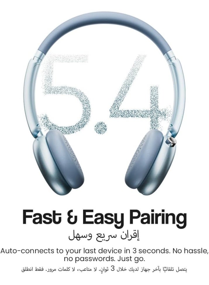 Faster S7 Soluna Wireless Headphones, Bluetooth 5.4 Headset, 35H Playtime, ANC Over-Ear Headphones, 40mm Drivers, LED Indicator, Voice Assistant, Calls, Game & Music, Type-C Charging (Orange) - Image 5