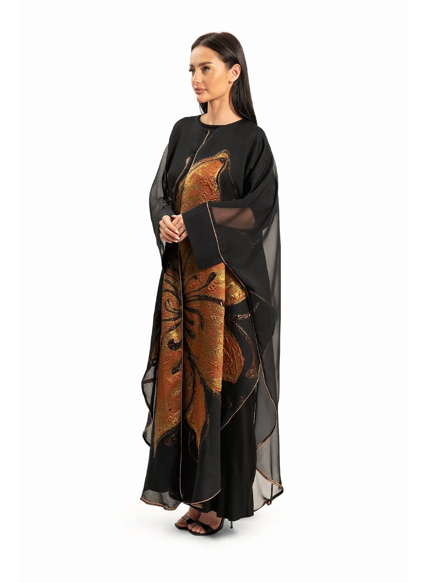 وي كرييت Women Black with Floral Motif Kaftan By WECRE8
