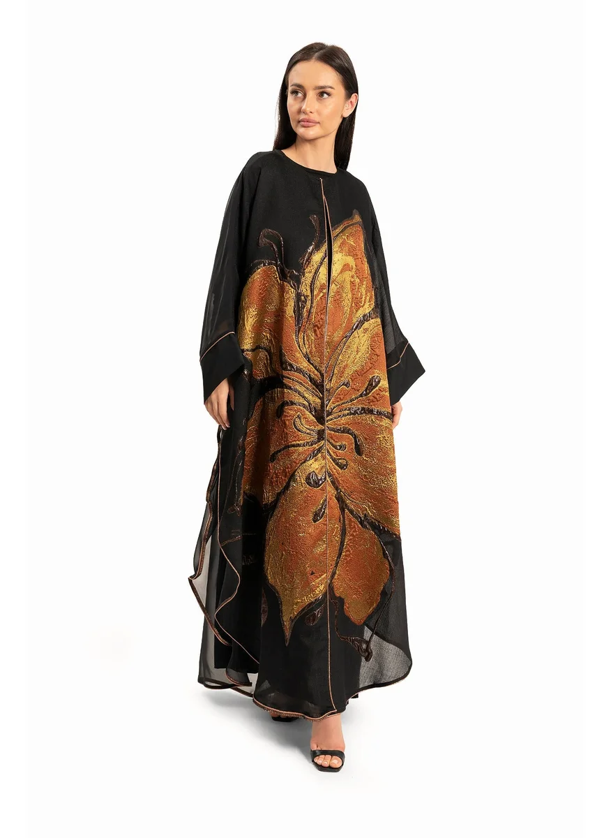 وي كرييت Women Black with Floral Motif Kaftan By WECRE8