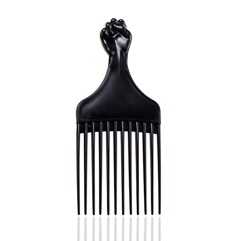 Black Soft N Style Hair Pick for Styling Womens and Mens Curly Hair Plastic Detangler for Wigs Braids and Afros