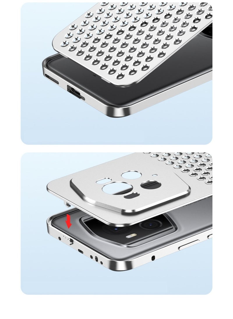 general Case Compatible with Honor Magic6 RSR Porsche Design Case, Luxury Honeycomb Heat Dissipation Hollow Aluminum Metal Shockproof Protective Cover for Honor Magic 6 RSR - Image 4