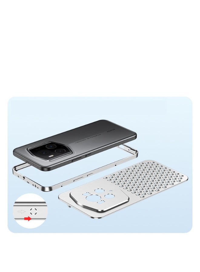 general Case Compatible with Honor Magic6 RSR Porsche Design Case, Luxury Honeycomb Heat Dissipation Hollow Aluminum Metal Shockproof Protective Cover for Honor Magic 6 RSR - Image 3