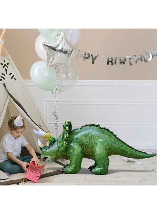 Jet Creations Inflatable Triceratops Dinosaur Toy 43” L, Forest Green, Party, Garden Decor, Photo Prop Halloween, Cold Weather - Image 5