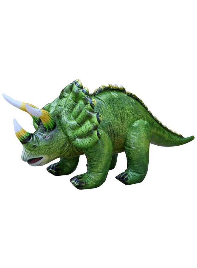 Jet Creations Inflatable Triceratops Dinosaur Toy 43” L, Forest Green, Party, Garden Decor, Photo Prop Halloween, Cold Weather - Image 1