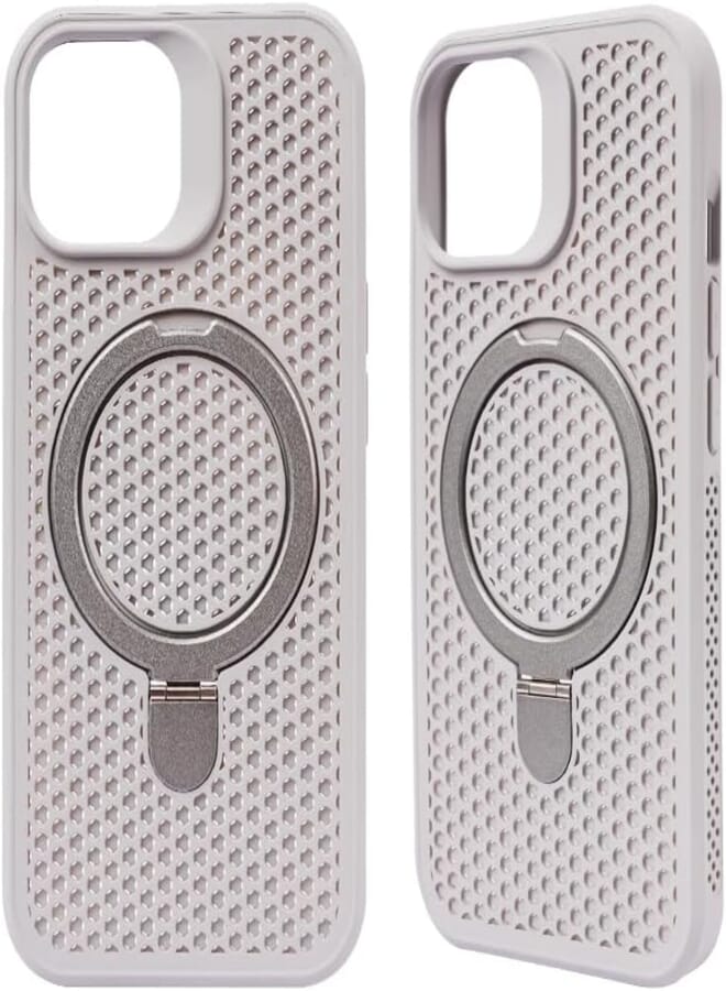 Next Next Store Silicone Case Compatible with iPhone 15, Premium Quality Phone Case with Metal Stand, Supports Magnetic Charging Shockproof