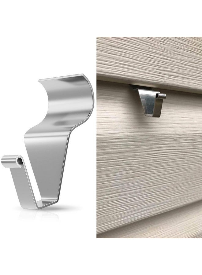 MIUKAA Vinyl Siding Hooks (4-Pack), Stainless Steel No Hole No Damage Siding Clips Hangers for Hanging Outdoor, Hooks for Outdoor String Lights, Patio Decor, Front Porch Decor, Wreath Decor - Image 1