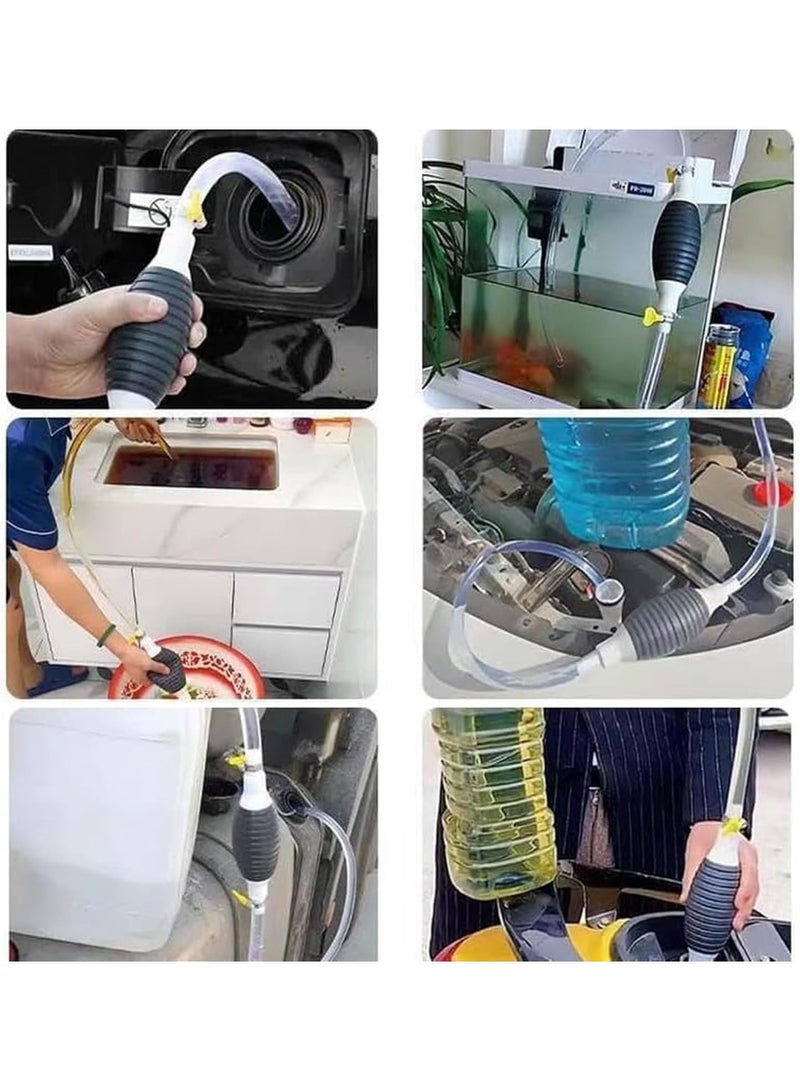 Multifunction Liquid Sucker Pump, Manual Fuel Transfer Pump High Flow Siphon Hand Pump, Portable Manual Car Fuel Transfer Pump with 1.5M Syphon Hose for Gas Gasoline Oil Fuel Petrol Diesel - Image 5