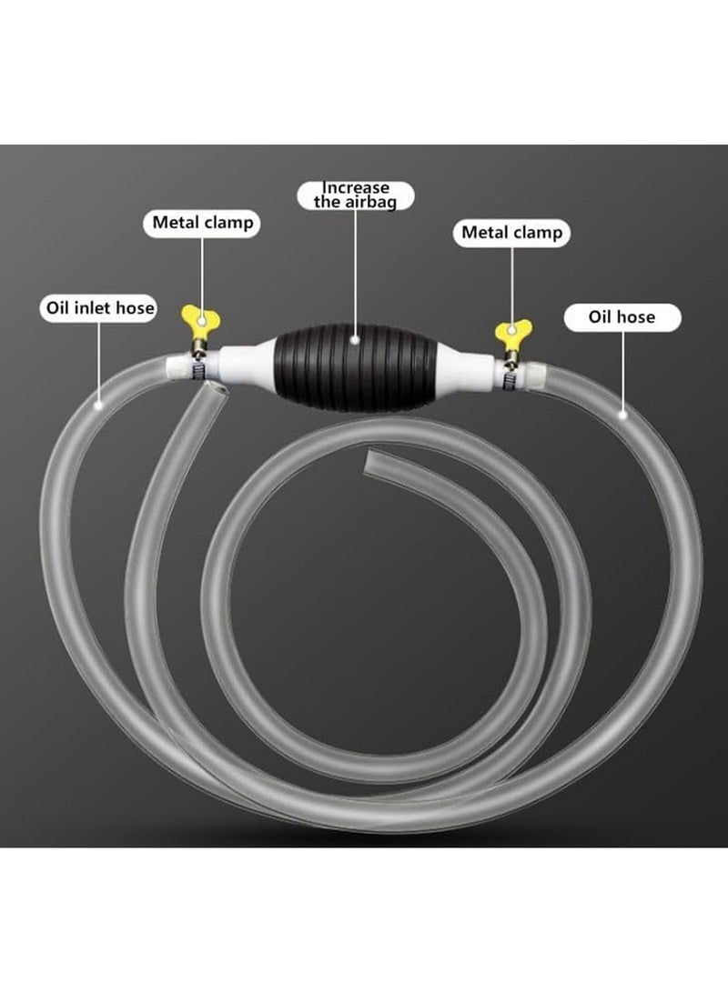 Multifunction Liquid Sucker Pump, Manual Fuel Transfer Pump High Flow Siphon Hand Pump, Portable Manual Car Fuel Transfer Pump with 1.5M Syphon Hose for Gas Gasoline Oil Fuel Petrol Diesel - Image 3