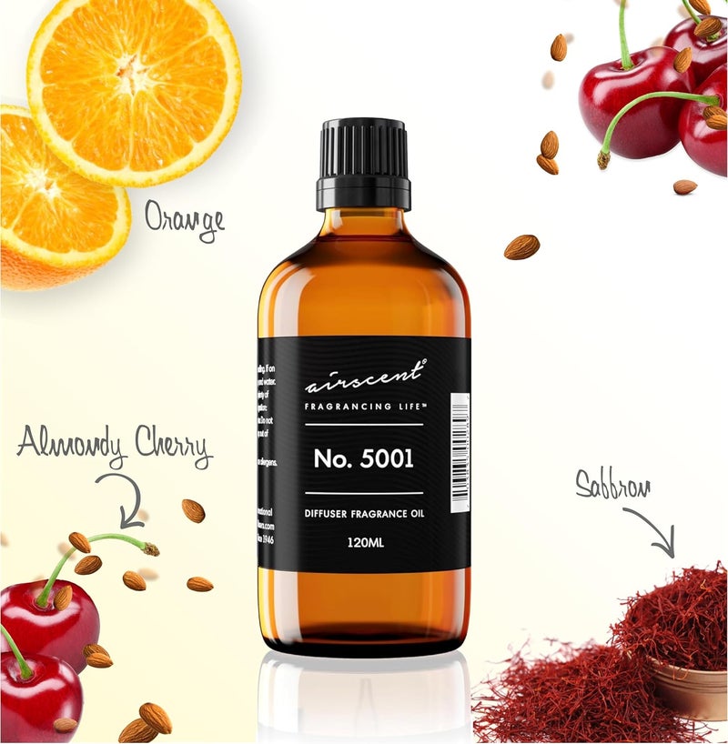 Diffuser Oil Inspired by Baccarat Rouge Perfume Dupe - AirScent No. 5001 Premium Fragrance Oil Blend - 10 mL, 0.34 fl oz Glass Bottle with Euro Dropper Cap for Aromatherapy Diﬀusers and Humidifiers - Image 3