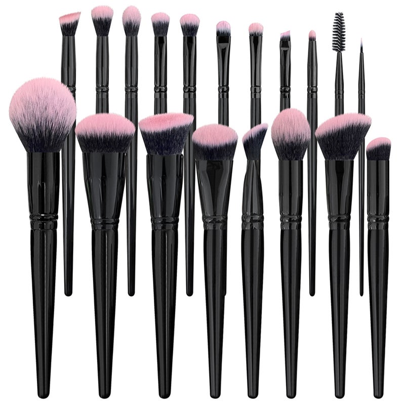 Makeup Brush Set 18 Piece Black: Soft Synthetic Fibers - Beginner-Friendly, Versatile Use for Makeup Beginners and Professional Makeup Application - Image 2