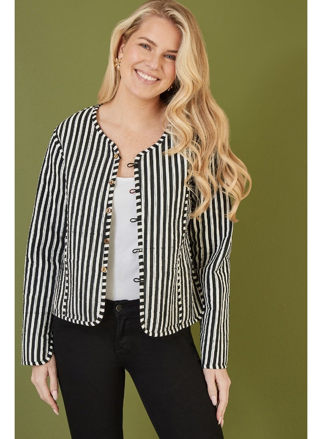 يامي جاكيت مبطن قصير بطبعة حيوانات قابل للعكس من القطن - Image 5