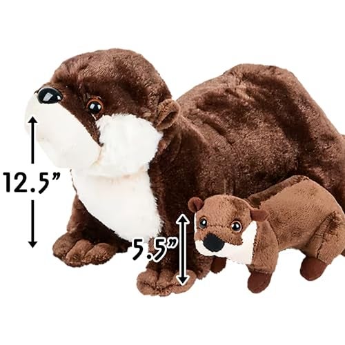 Adventure Planet Birth of Life River Otter with Baby Plush Toy 12.5" Long Without Tail - Image 3