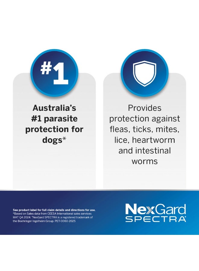 NexGard Spectra Flea, Tick & Worming Chews For Medium Dogs 15-30kg (Pack of 3 Tablets) Purple - Image 5