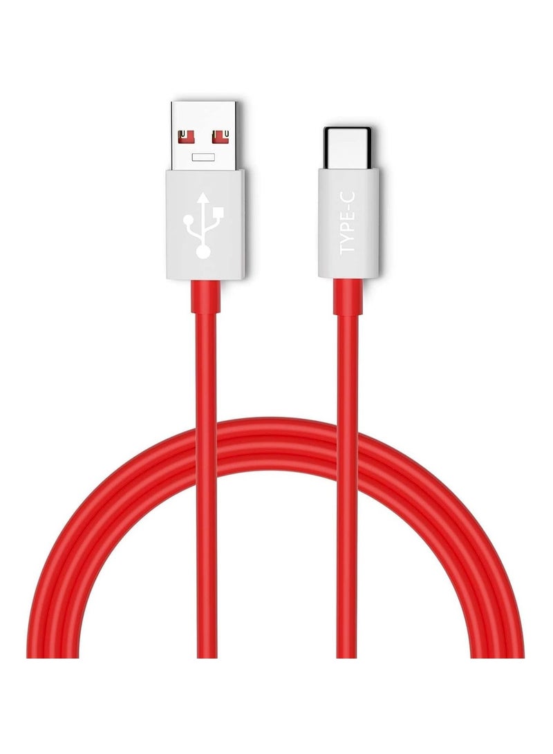 TIGER كابل شحن سريع من نوع Type-C بقدرة 30W WARP/6A – كابل شحن ومزامنة بيانات عالي السرعة لهواتف OnePlus 8، 8 Pro، 7، 7T، 6T، 6، 5، 5T، 3T، 3 – متين، خالي من التشابك وآمن لتوصيل الطاقة للشحن السريع - Image 1