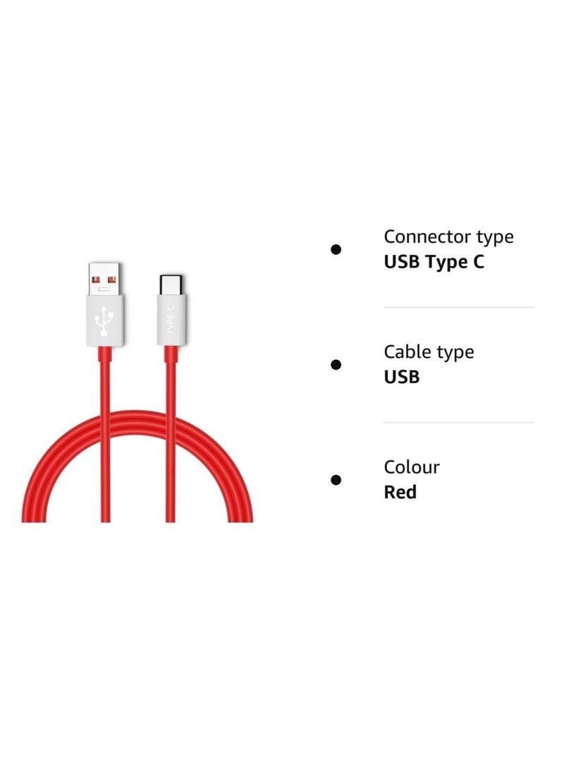 TIGER كابل شحن سريع من نوع Type-C بقدرة 30W WARP/6A – كابل شحن ومزامنة بيانات عالي السرعة لهواتف OnePlus 8، 8 Pro، 7، 7T، 6T، 6، 5، 5T، 3T، 3 – متين، خالي من التشابك وآمن لتوصيل الطاقة للشحن السريع - Image 2