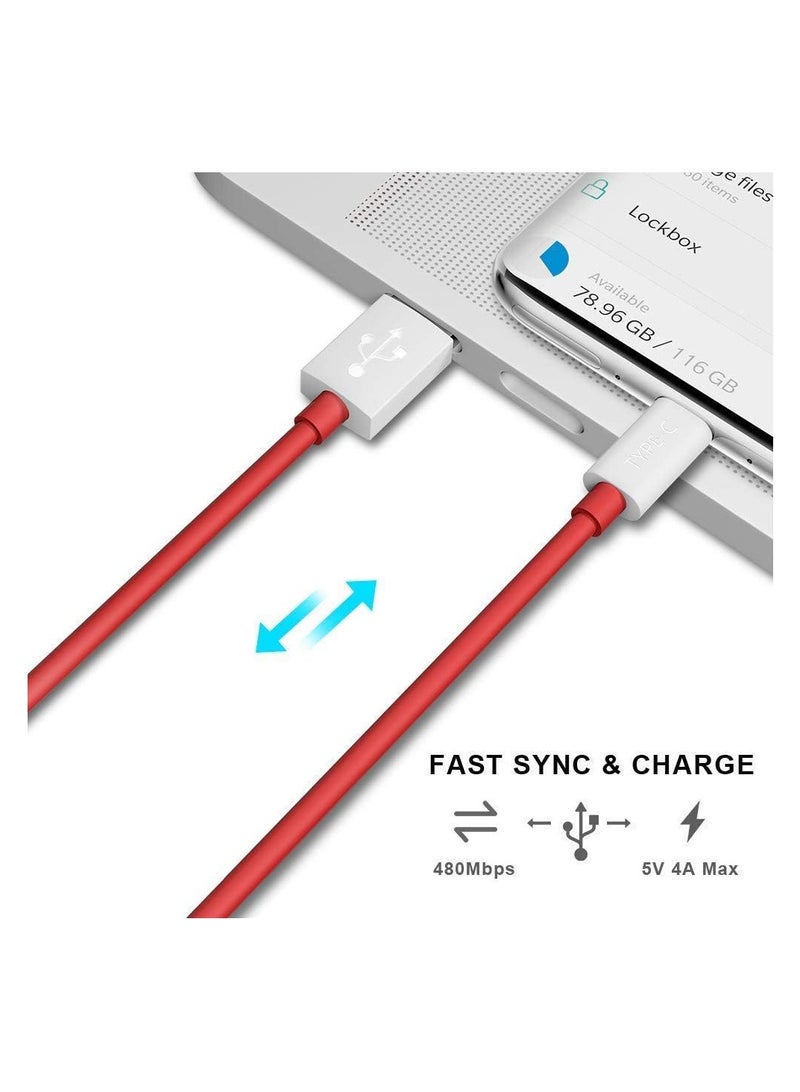 TIGER كابل شحن سريع من نوع Type-C بقدرة 30W WARP/6A – كابل شحن ومزامنة بيانات عالي السرعة لهواتف OnePlus 8، 8 Pro، 7، 7T، 6T، 6، 5، 5T، 3T، 3 – متين، خالي من التشابك وآمن لتوصيل الطاقة للشحن السريع - Image 4