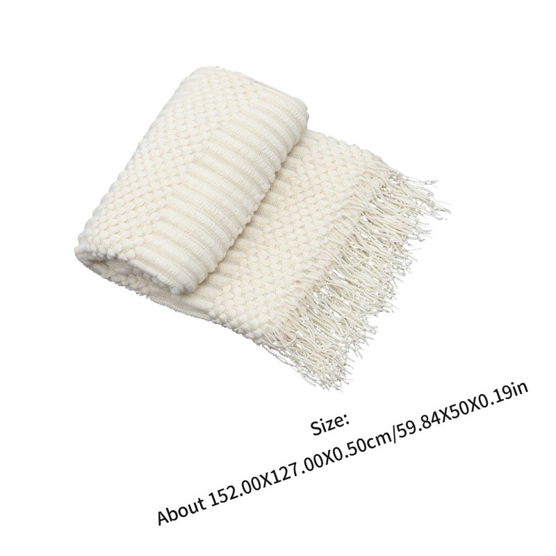 Multifunctional Throw Blanket Tassel Blanket Office Nap Blanket Comfortable Blanket - Image 2