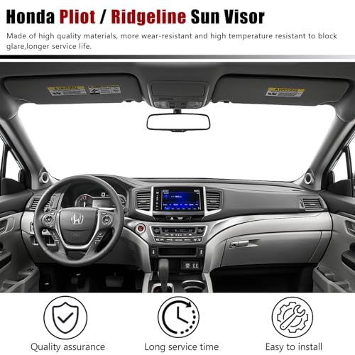 Xiaoyudou Left Drvier Side Sun Visor Fit for Honda Pilot 2017-2022, Honda Ridgeline 2018-2023 Replaces# 83280-TG7-A12ZB (Gray) - Image 5