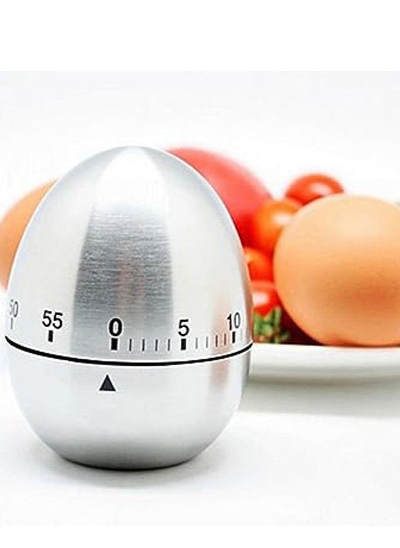 Generic - Kitchen Timer, Gloryshop Stainless Steel Egg Timer Simple Operation Mechanical Timer with 60-Minute Egg-shaped Design. - Image 1