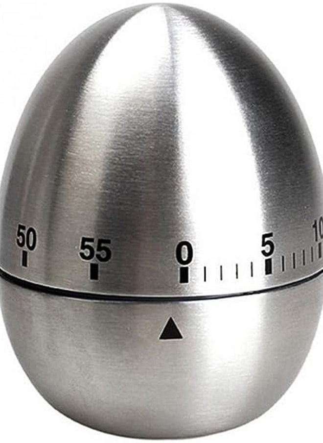 Generic - Kitchen Timer, Gloryshop Stainless Steel Egg Timer Simple Operation Mechanical Timer with 60-Minute Egg-shaped Design. - Image 1