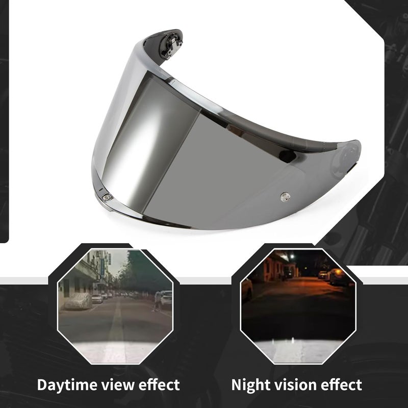 PSLER Motorcycle K6 Helmet Visor - Silver - Image 4