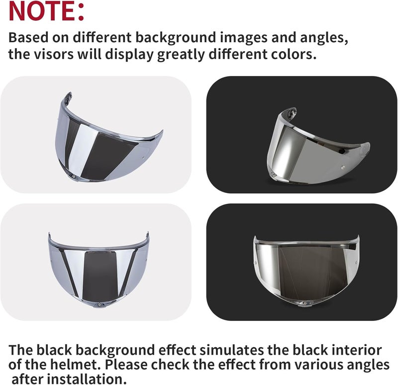 PSLER Motorcycle K6 Helmet Visor - Silver - Image 2