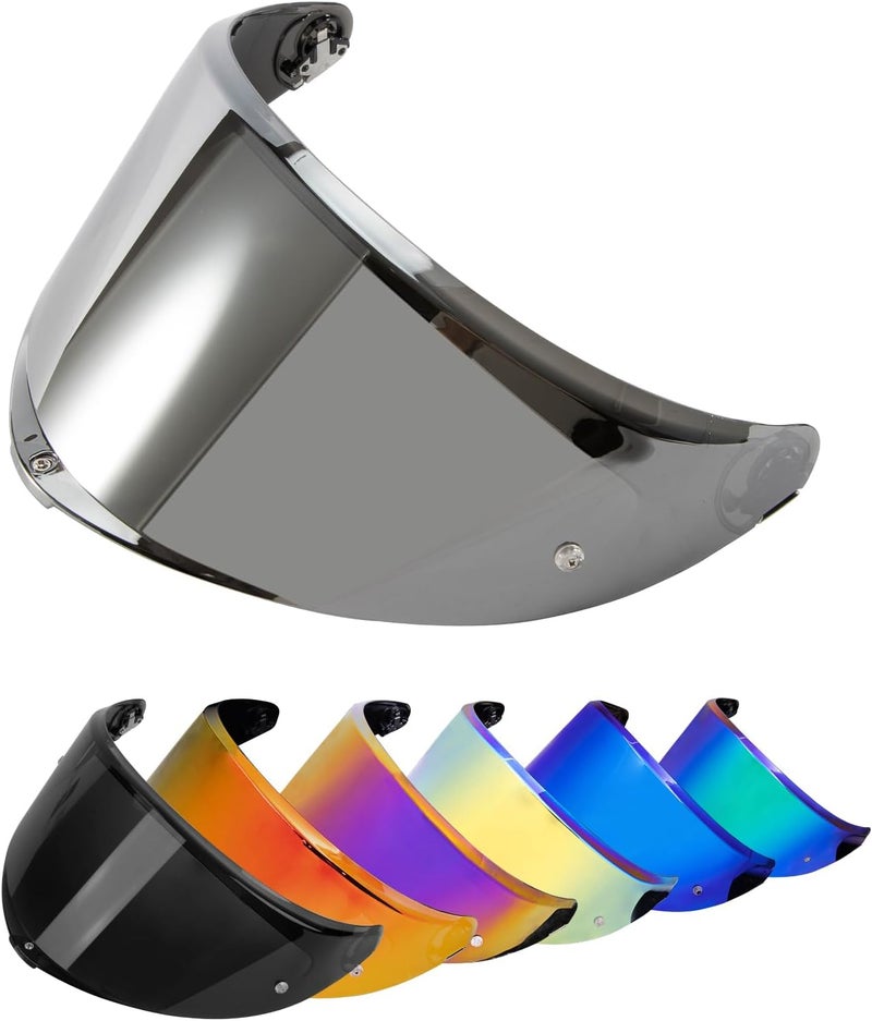 PSLER Motorcycle K6 Helmet Visor - Silver - Image 1