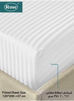 Rose ROSE Striped Luxury Hotel Comforter, Premium Microfiber, Set of 4 pieces, Soft Lightweight, Extra Twin size 260x170 cm, White  - Image 4