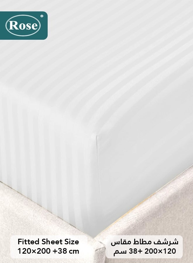 Rose Hotel Striped Comforter Set, Premium Microfiber, 4 pieces, Fits 120x200 cm Single Size Bed, Soft Lightweight, Extra Twin Size Comforter, White - Image 4
