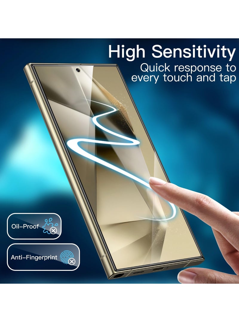 Jetech Screen Protector For Samsung Galaxy S24 Ultra 5g 6.8 Inch With Camera Lens Protector Tempered Glass Film Easy Installation Tool Fingerprint Id Compatible Hd Clear 2 Pack Each  - Image 3