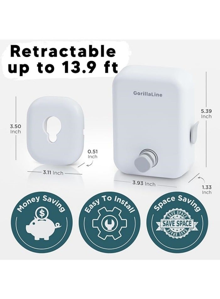 Beauenty Retractable Clothesline - Heavy Duty Wall Mounted Drying Rack for Indoor  Outdoor Use  - Image 4