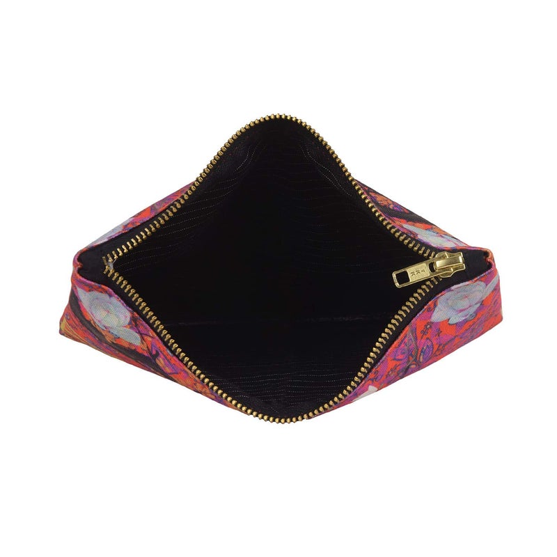 Fatfatiya Gorgeous Indian Peacock Multipurpose Utility Pouch with Zip Clouser for Women Girls Ideal for Daily Use Travel Easy to Storing Keys Wallet Makeup and Accessories 18x12x1 - Image 4