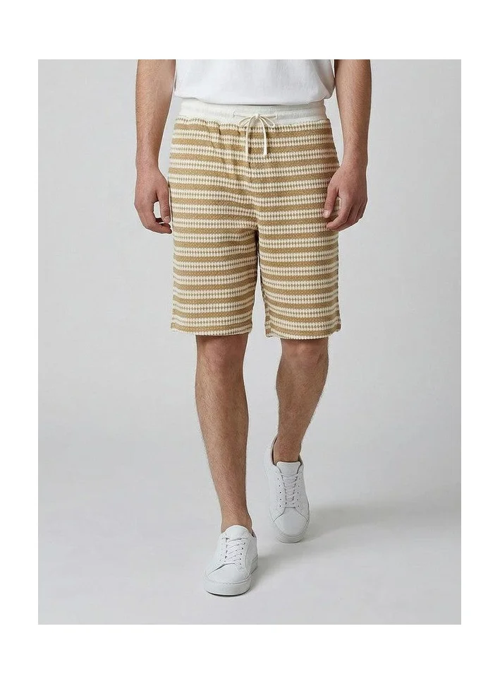 Marrakech Textured Striped Drawcord Casual Shorts