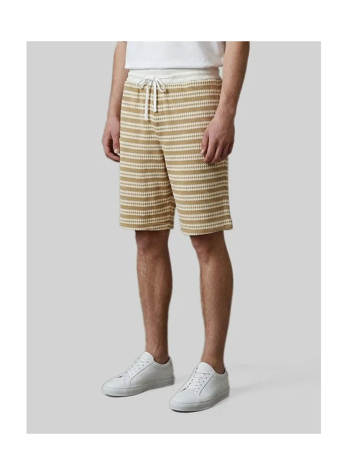 Marrakech Textured Striped Drawcord Casual Shorts