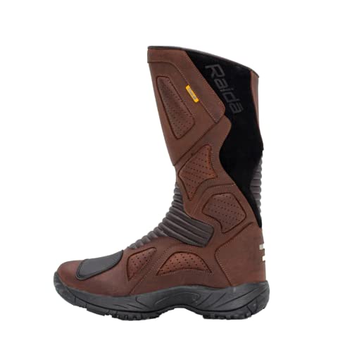 Raida Mens Explorer Motorcycle Riding Boot|Ankle, Shin, & Heel Protection|Memory Foam Insole|Leather (Brown, 9) - Image 2