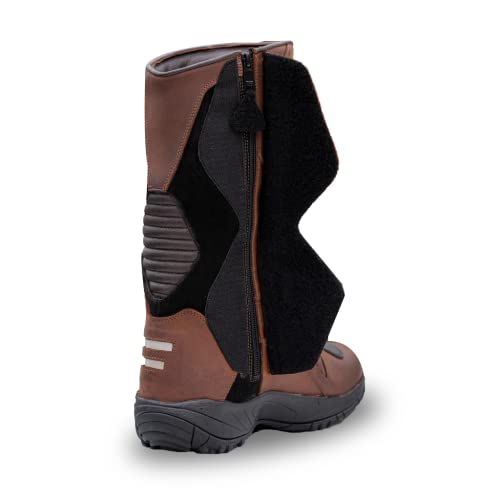 Raida Mens Explorer Motorcycle Riding Boot|Ankle, Shin, & Heel Protection|Memory Foam Insole|Leather (Brown, 9) - Image 4