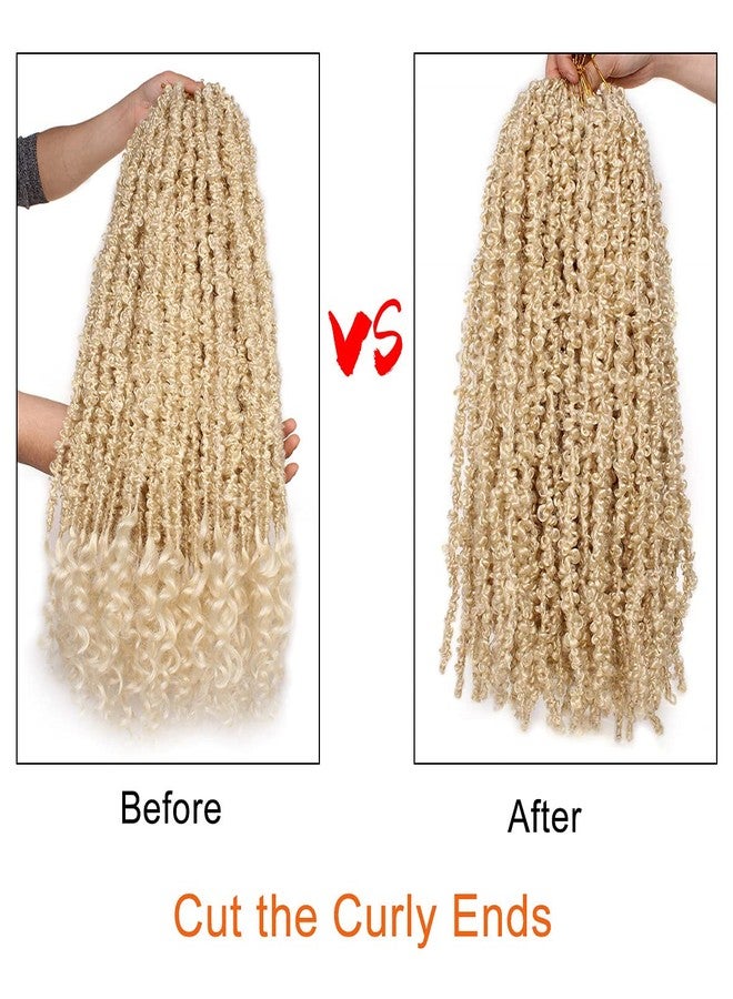 ZRQ Butterfly Locs Crochet Hair With Curly Ends 24 Inch 6 Packs Blonde Butterfly Soft Locs Pre-Looped Distressed Butterfly Faux Locs Synthetic Goddess Locs Dreadlocks (24 Inch, 613#) - Image 2