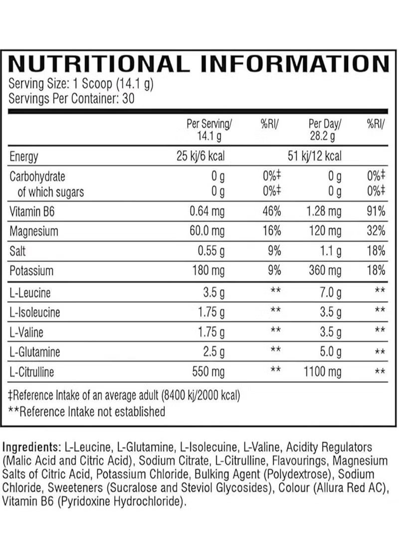 Xtend 7g Bcaa Watermelon Powder Explosion Zero Sugar Workout Drink 30'S