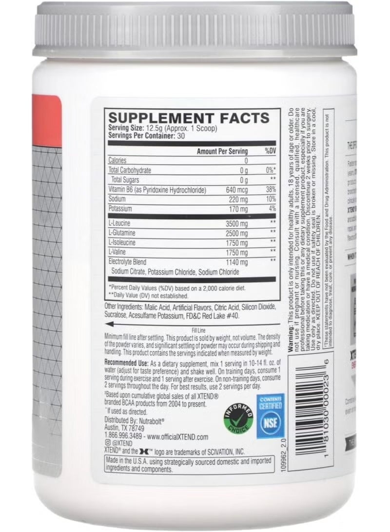Xtend 7g Bcaa Watermelon Powder Explosion Zero Sugar Workout Drink 30'S