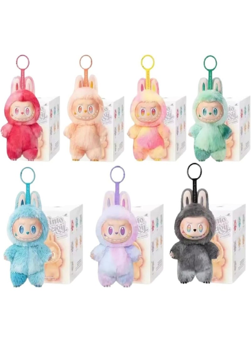 Doll keychain LABUBU 3.0 Labu vinyl face plush blind box Macaron 1 single box(High quality version) - Image 3