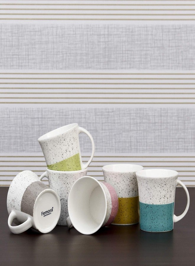 Femora Indian Ceramic Handmade Multicolor Tea Cup Coffee Cup- 6 pcs- 160 ML - Small Serving - Image 1