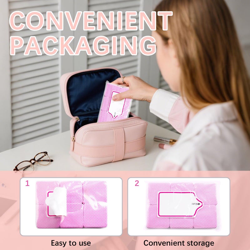 lipetol 1500Pcs Lint Free Nail Wipes, Pink No Lint Nail Wipes for Gel Nails Lint Free Polish Remover Wipe Eyelash Extensions Glue Nails Cleaning Pads Supplies - Image 3